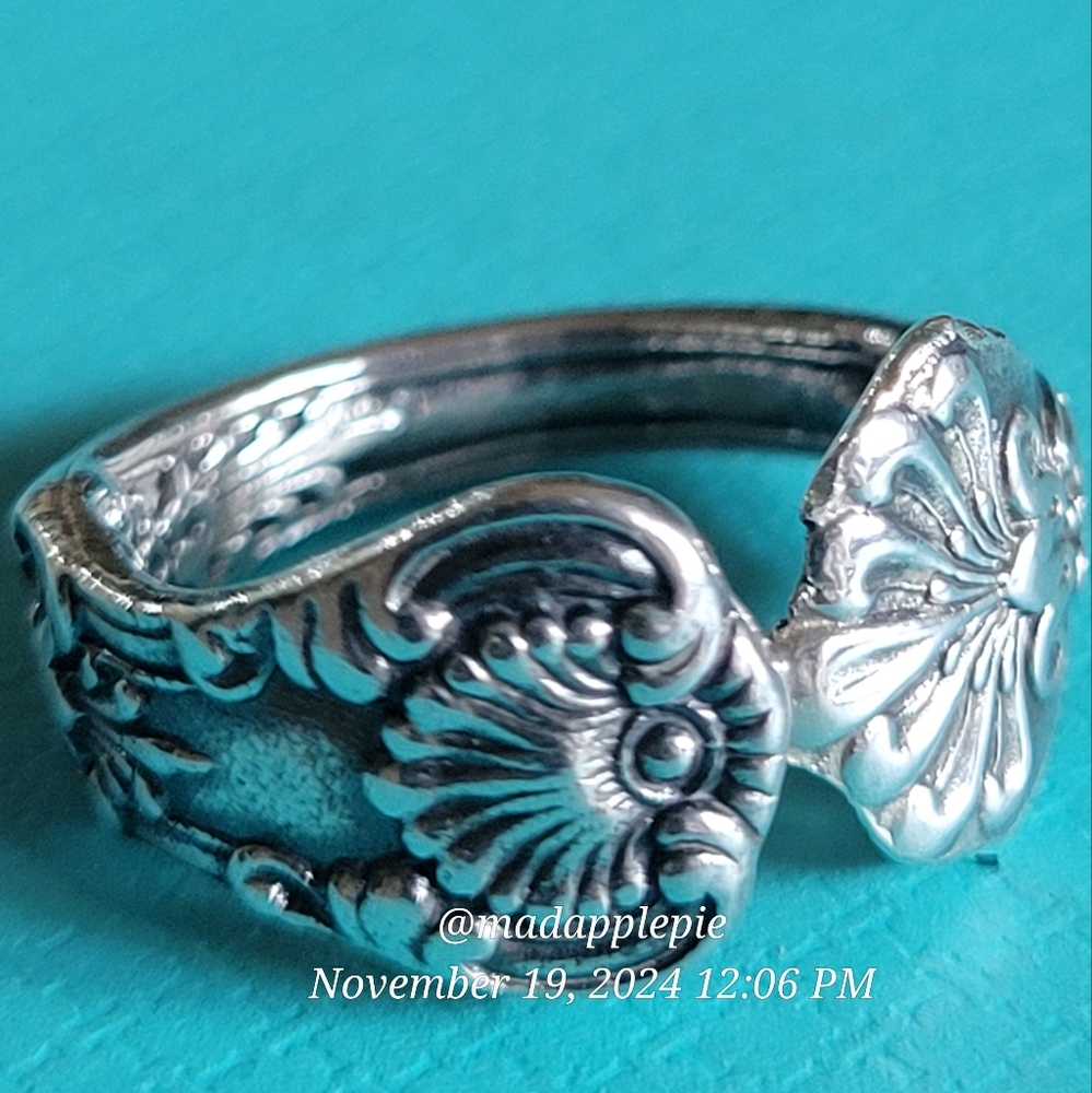 1880 Tiffany & Company English King Salt Spoon Ring in Sterling Silver Luxury 26